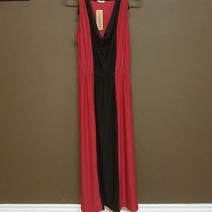 Color block maxi dress